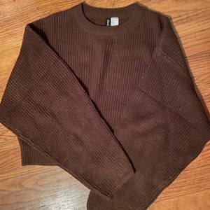 BROWN CROPPED H&M SWEATER